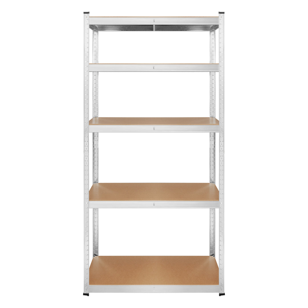 Метален стелаж за склад, 5 рафта, максимално натоварване до 750 кг, 180x90x40, сребрист, модел „Rebel“, 2 броя