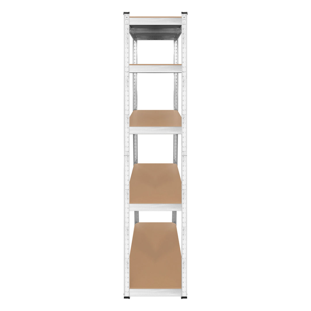 Метален стелаж за склад, 5 рафта, максимално натоварване до 750 кг, 180x90x40, сребрист, модел „Rebel“, 2 броя