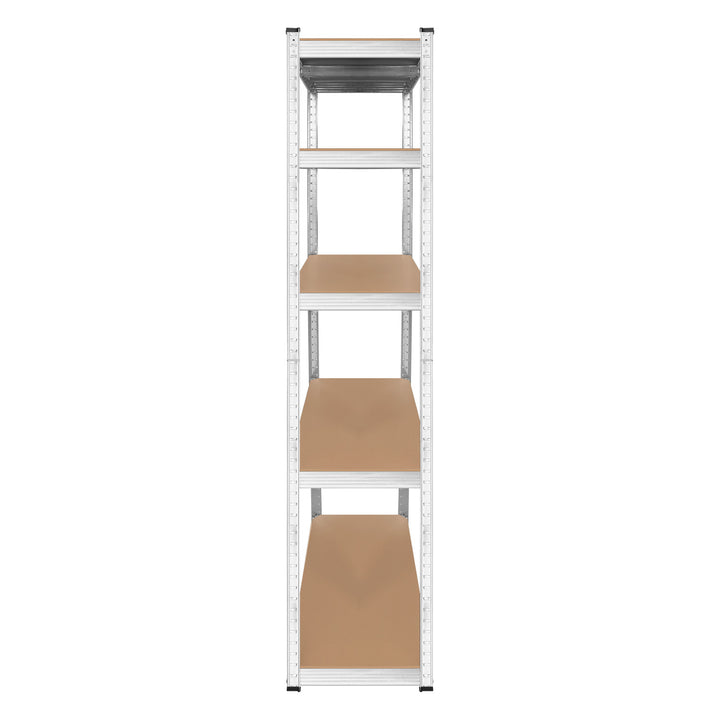 Метален стелаж за склад, 5 рафта, максимално натоварване до 750 кг, 180x90x40, сребрист, модел „Rebel“, 2 броя
