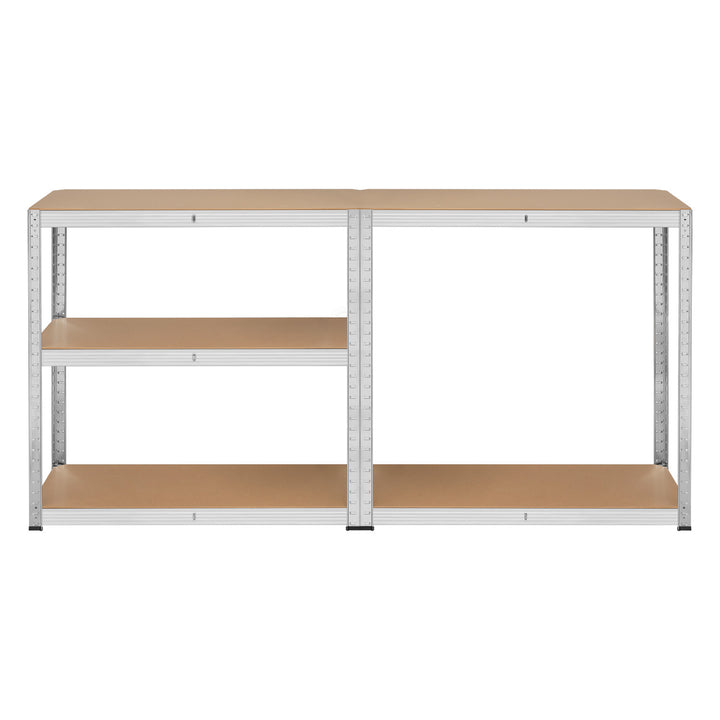 Метален стелаж за склад, 5 рафта, максимално натоварване до 750 кг, 180x90x40, сребрист, модел „Rebel“, 2 броя