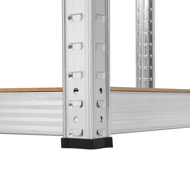 Метален стелаж за склад, 5 рафта, максимално натоварване до 750 кг, 180x90x40, сребрист, модел „Rebel“, 2 броя
