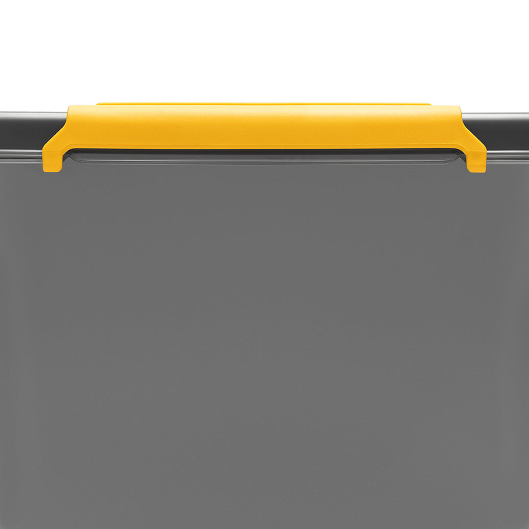 Контейнер Moxom SolidStore, вместимост 80 л, сив, капак с клипсове, с колелца, без BPA, 04-0217
