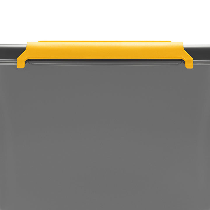 Контейнер Moxom SolidStore, вместимост 80 л, сив, капак с клипсове, с колелца, без BPA, 04-0217