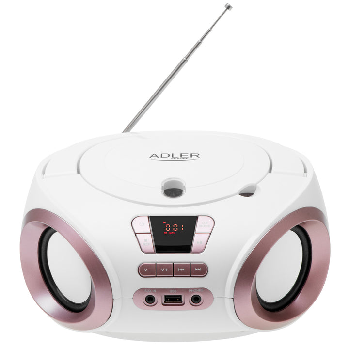 Радио Boombox с CD-MP3, USB, FM радио, AUX, изход за слушалки, Adler, AD 1181