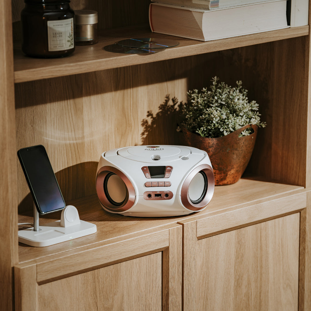 Радио Boombox с CD-MP3, USB, FM радио, AUX, изход за слушалки, Adler, AD 1181