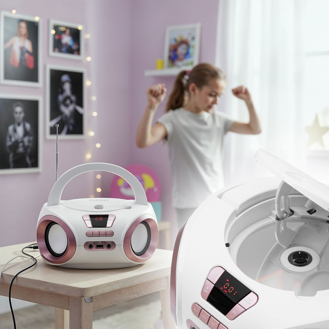 Радио Boombox с CD-MP3, USB, FM радио, AUX, изход за слушалки, Adler, AD 1181