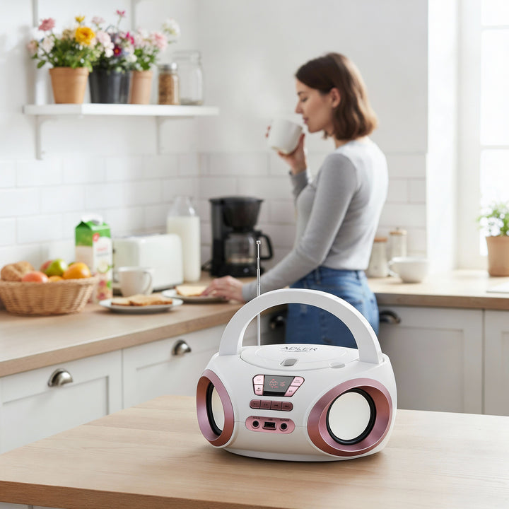 Радио Boombox с CD-MP3, USB, FM радио, AUX, изход за слушалки, Adler, AD 1181