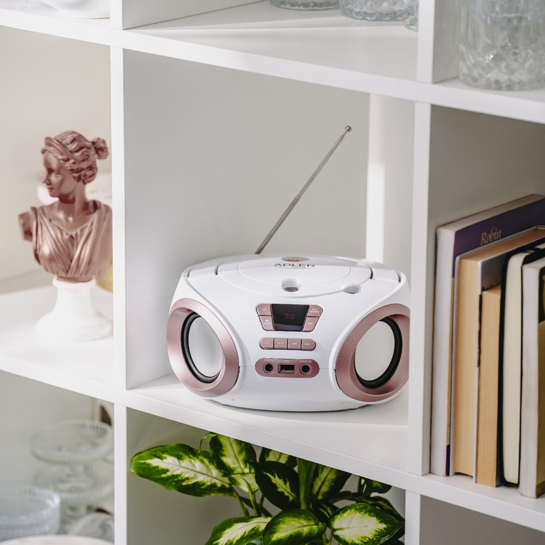 Радио Boombox с CD-MP3, USB, FM радио, AUX, изход за слушалки, Adler, AD 1181
