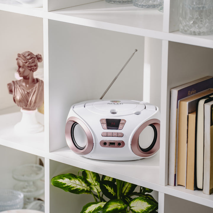 Радио Boombox с CD-MP3, USB, FM радио, AUX, изход за слушалки, Adler, AD 1181
