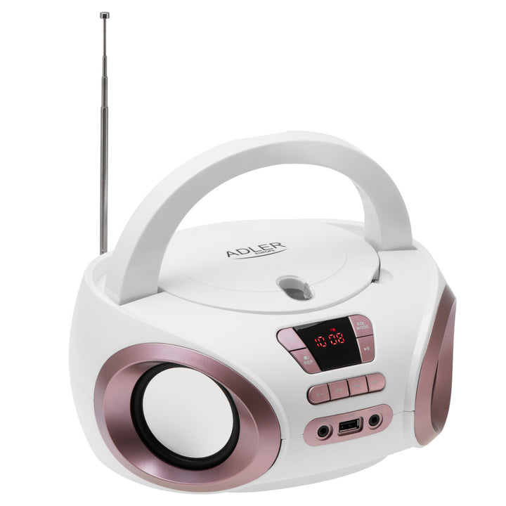 Радио Boombox с CD-MP3, USB, FM радио, AUX, изход за слушалки, Adler, AD 1181