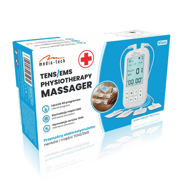 Масажор и електростимулатор за мускули, TENS/EMS, стимулация 3 в 1, Mediatech, MT6543