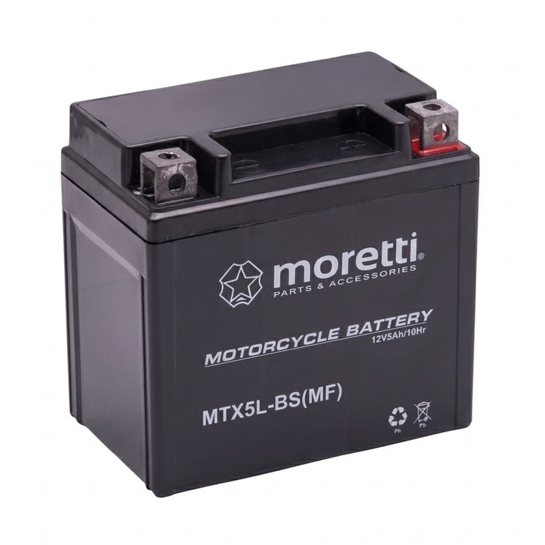 Акумулатор Moretti, 12 V, 5 Ah, AGM (Gel), стартово натоварване 70 A, AKUYTX5L-BSXMOR000