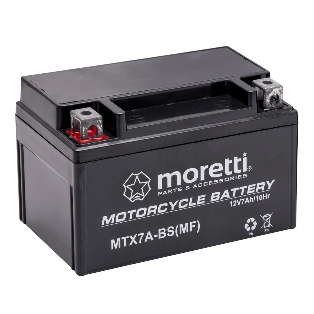 Акумулатор Moretti, 12 V, 7 Ah, AGM (гелов), стартово натоварване 90 A, AKUYTX7A-BSXMOR000
