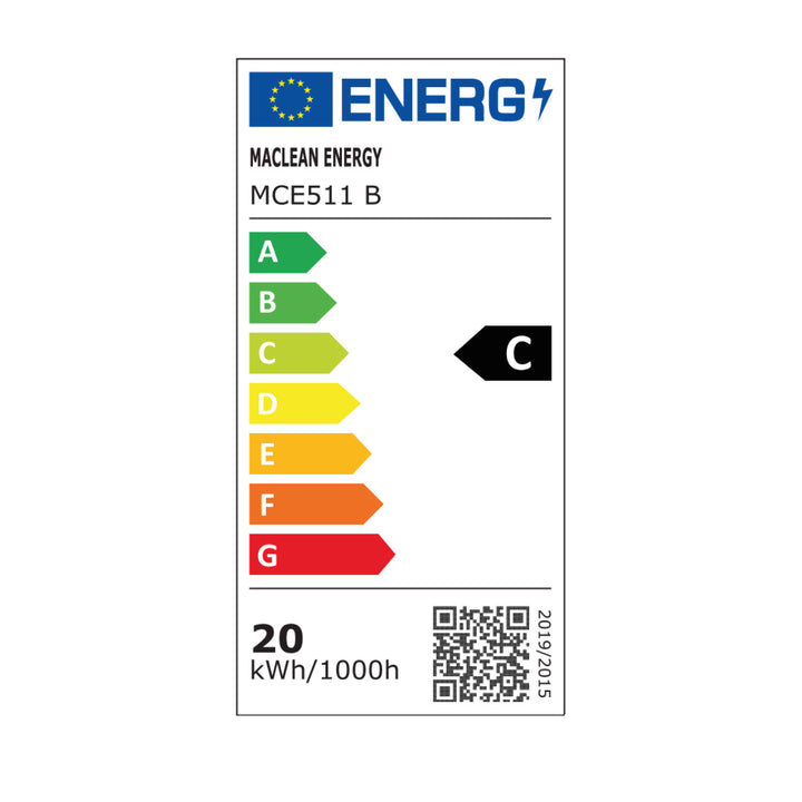 LED лампа Maclean, цвят: черен, 20 W, IP65, 2750 lm, неутрално бял цвят (4000 K) MCE511 B, 2 броя