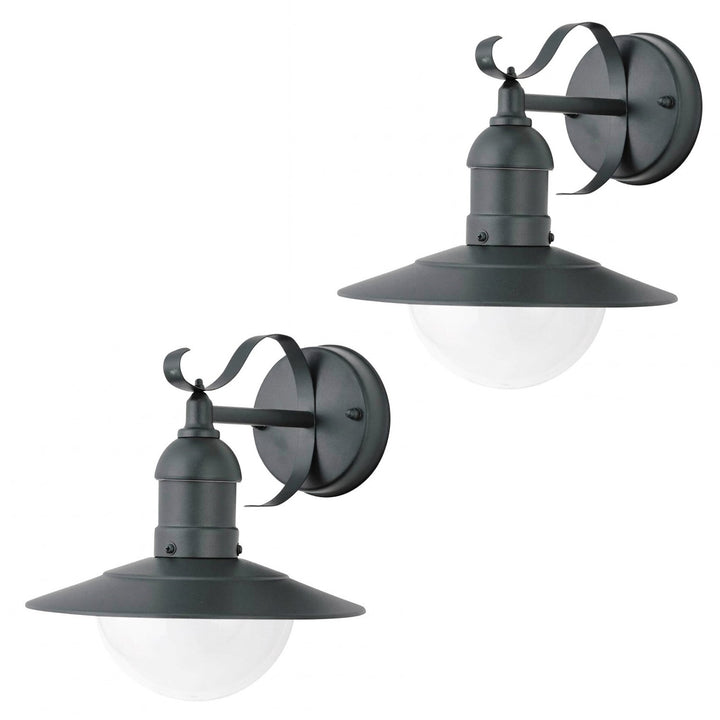 Стенна лампа Rabalux, за външна употреба, IP44, E27, макс. 60 W, зелена, Oslo, 2 броя