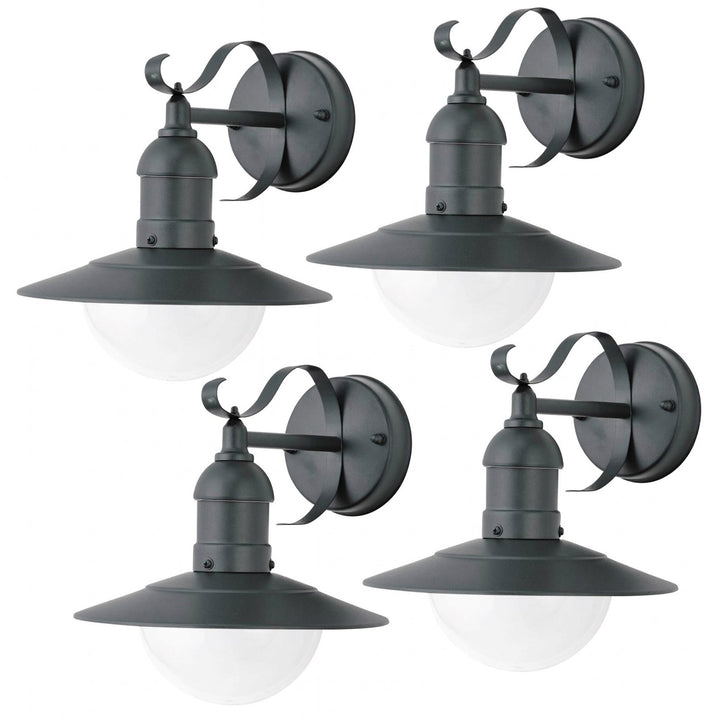 Стенна лампа Rabalux, за външна употреба, IP44, E27, макс. 60 W, зелена, Oslo, 4 броя