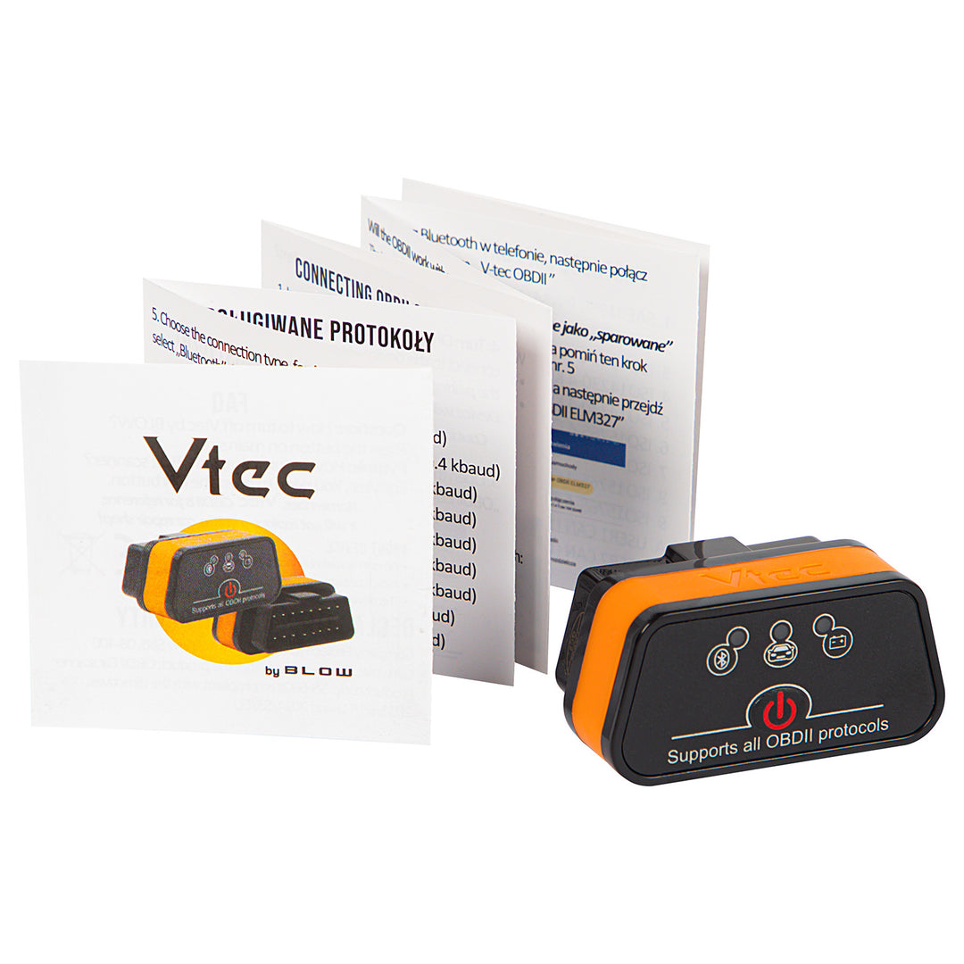 Диагностичен интерфейс OBD2 Vtec iTRON Blow, Bluetooth 4.0, безжична връзка с бордовия компютър на автомобила, висока съвместимост, 58-660#