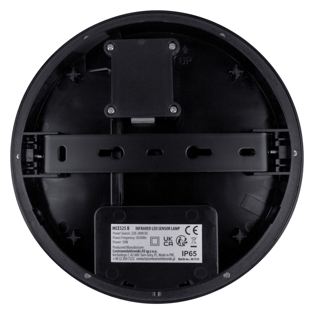 LED лампа с датчик за движение Maclean, PIR датчик, черен цвят, 10 W, IP65, 1000 lm, неутрален цвят, MCE525 B, 2 броя