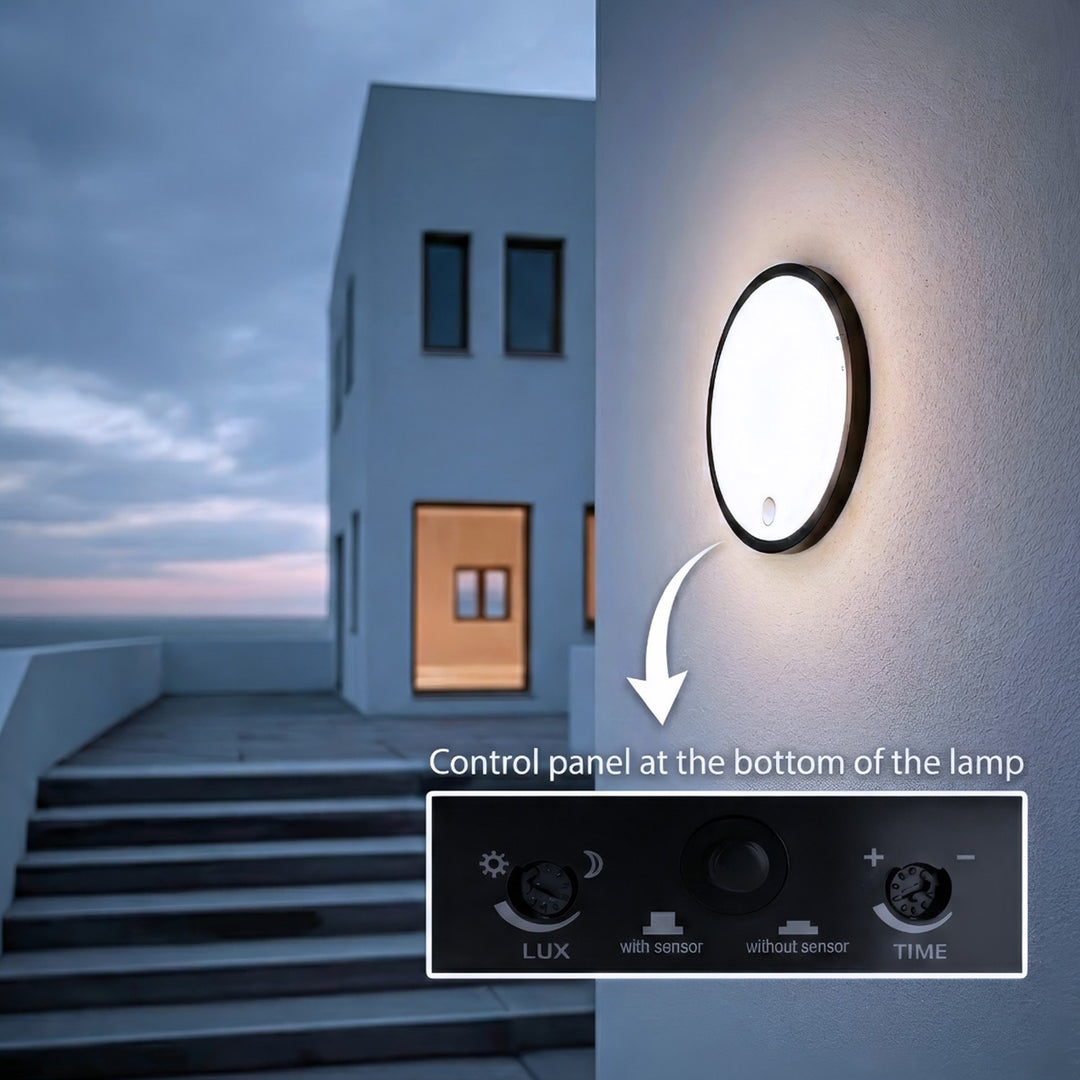 LED лампа с датчик за движение Maclean, PIR датчик, черен цвят, 10 W, IP65, 1000 lm, неутрален цвят, MCE525 B, 2 броя