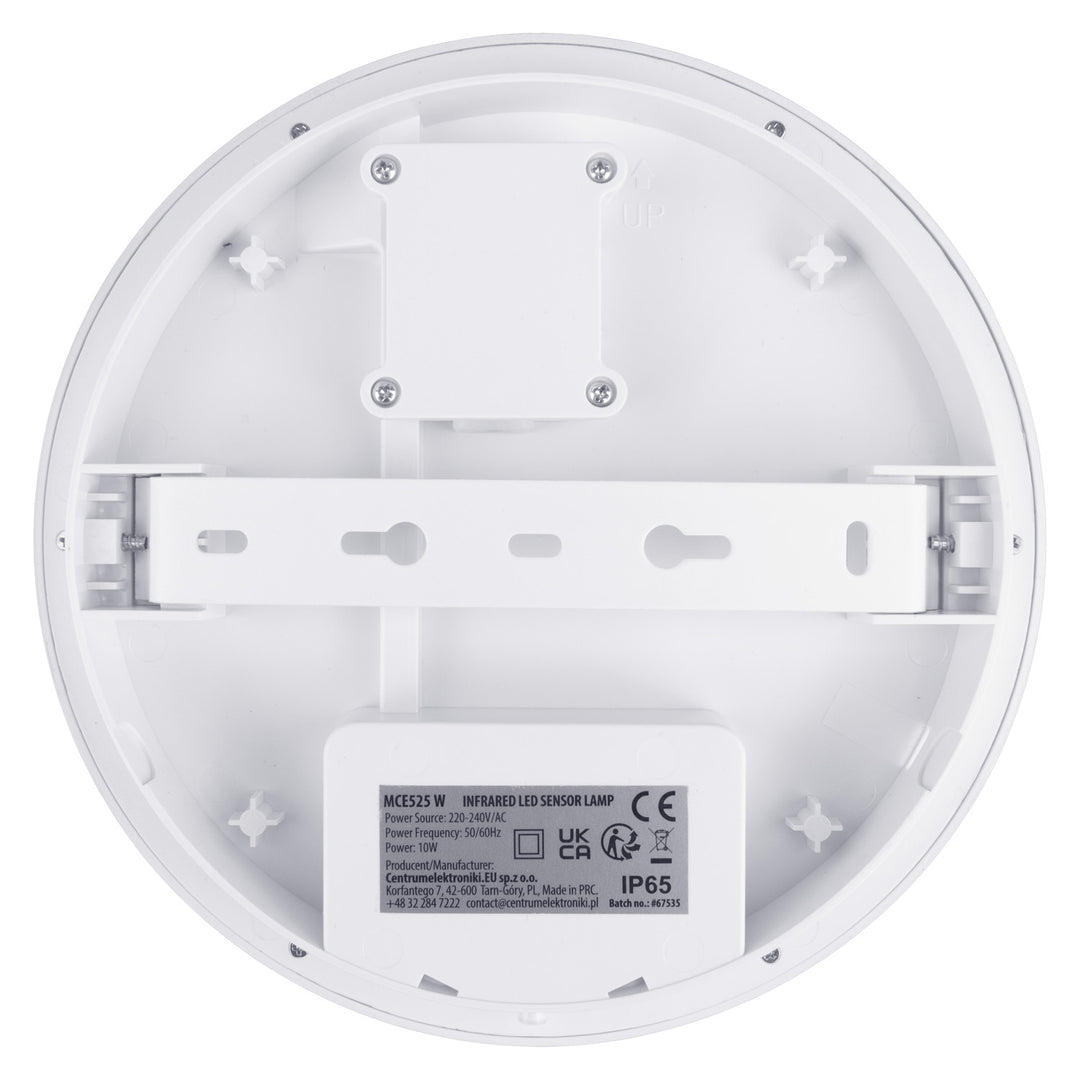 LED лампа с датчик за движение Maclean, PIR датчик, бял цвят, 10 W, IP65, 1000 lm, неутрален цвят, MCE525 W, 2 броя
