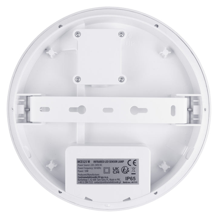 LED лампа с датчик за движение Maclean, PIR датчик, бял цвят, 10 W, IP65, 1000 lm, неутрален цвят, MCE525 W, 2 броя
