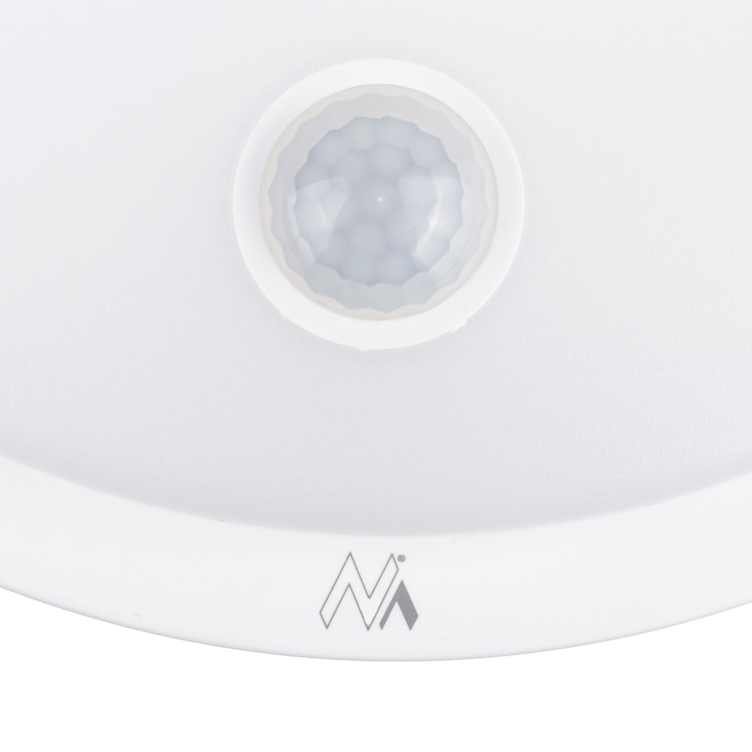 LED лампа с датчик за движение Maclean, PIR датчик, бял цвят, 10 W, IP65, 1000 lm, неутрален цвят, MCE525 W, 2 броя