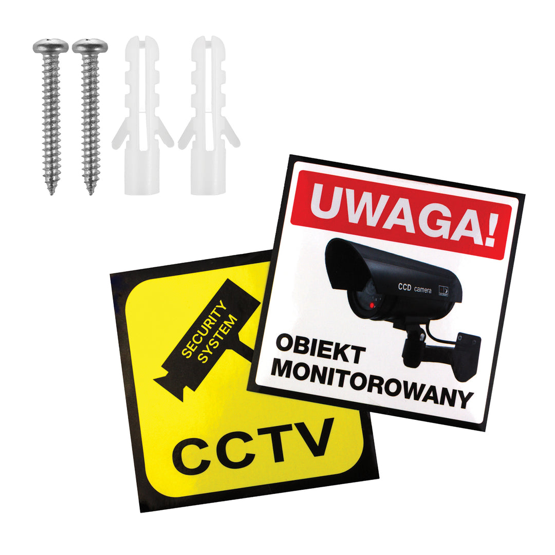 Имитация на куполна камера DC2300 с мигащ светодиод, 2 броя + 6 броя батерии AA Varta Industrial