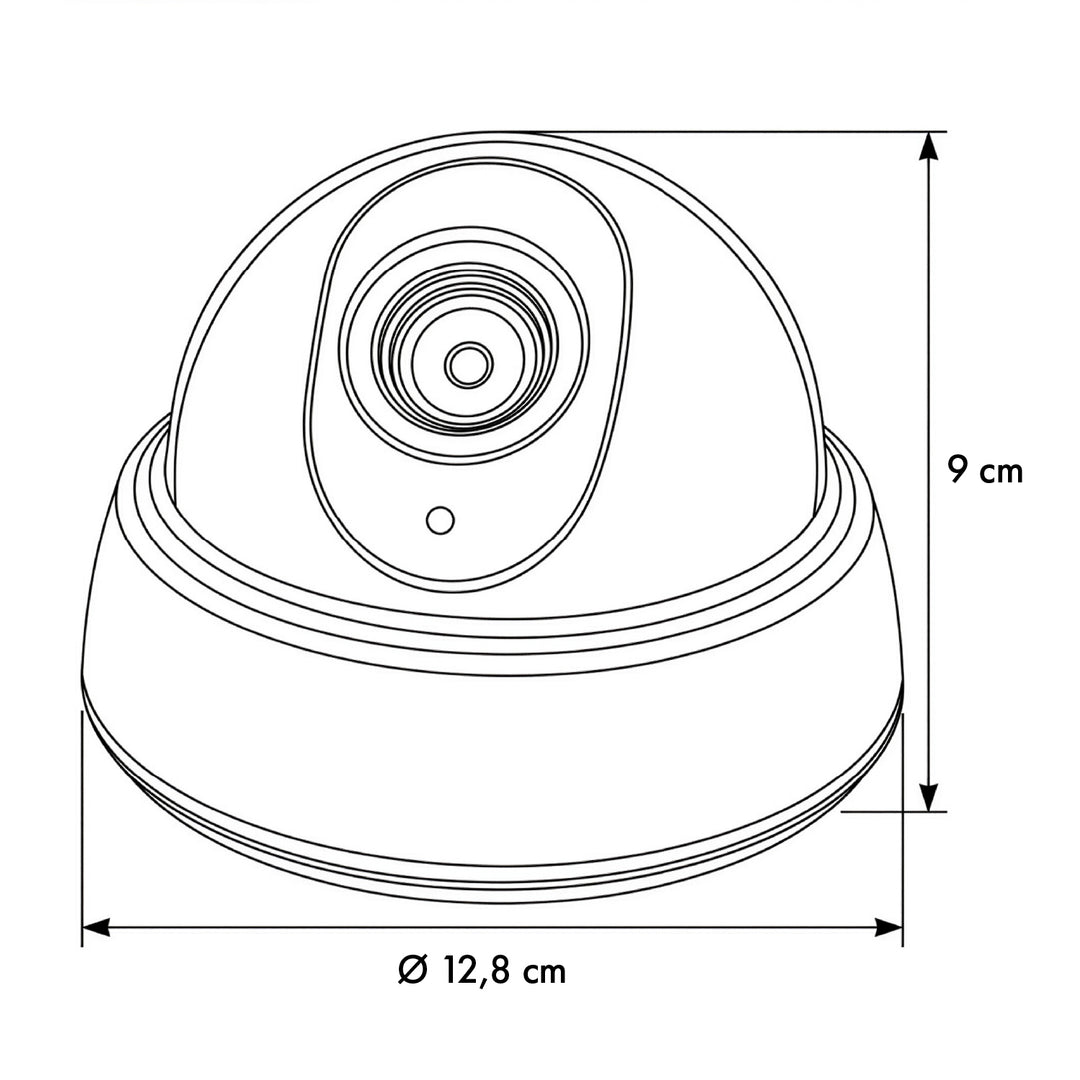 Имитация на куполна камера DC2300 с мигащ светодиод, 2 броя + 6 броя батерии AA Varta Industrial