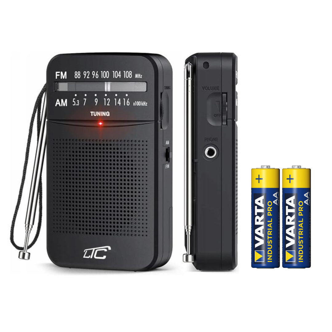 Джобно радио LXLTC2029C LEGA с AM/FM/AUX, захранване с батерии LTC + 2 алкални батерии AA Varta Industrial