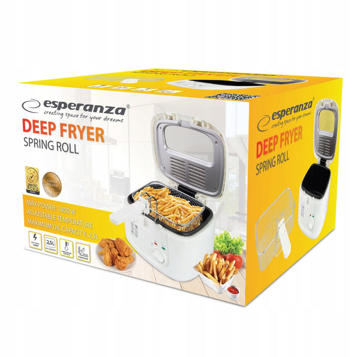 Фритюрник Esperanza SPRING ROLL, 2,5 л, 1800 W, регулиране на температурата, Esperanza