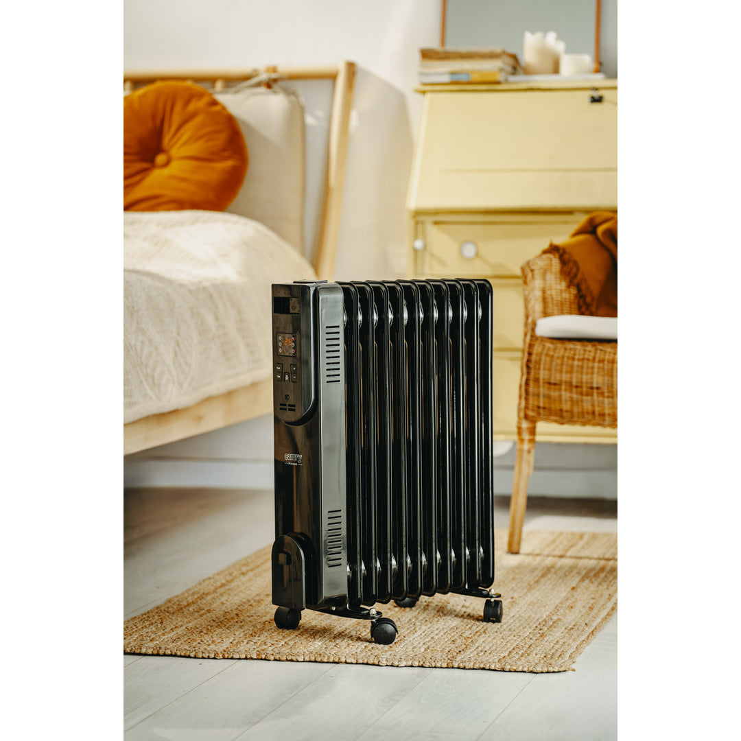 Маслен радиатор, 11 ребра, 2500 W, дистанционно управление, LED дисплей, термостат, Camry CR 7813