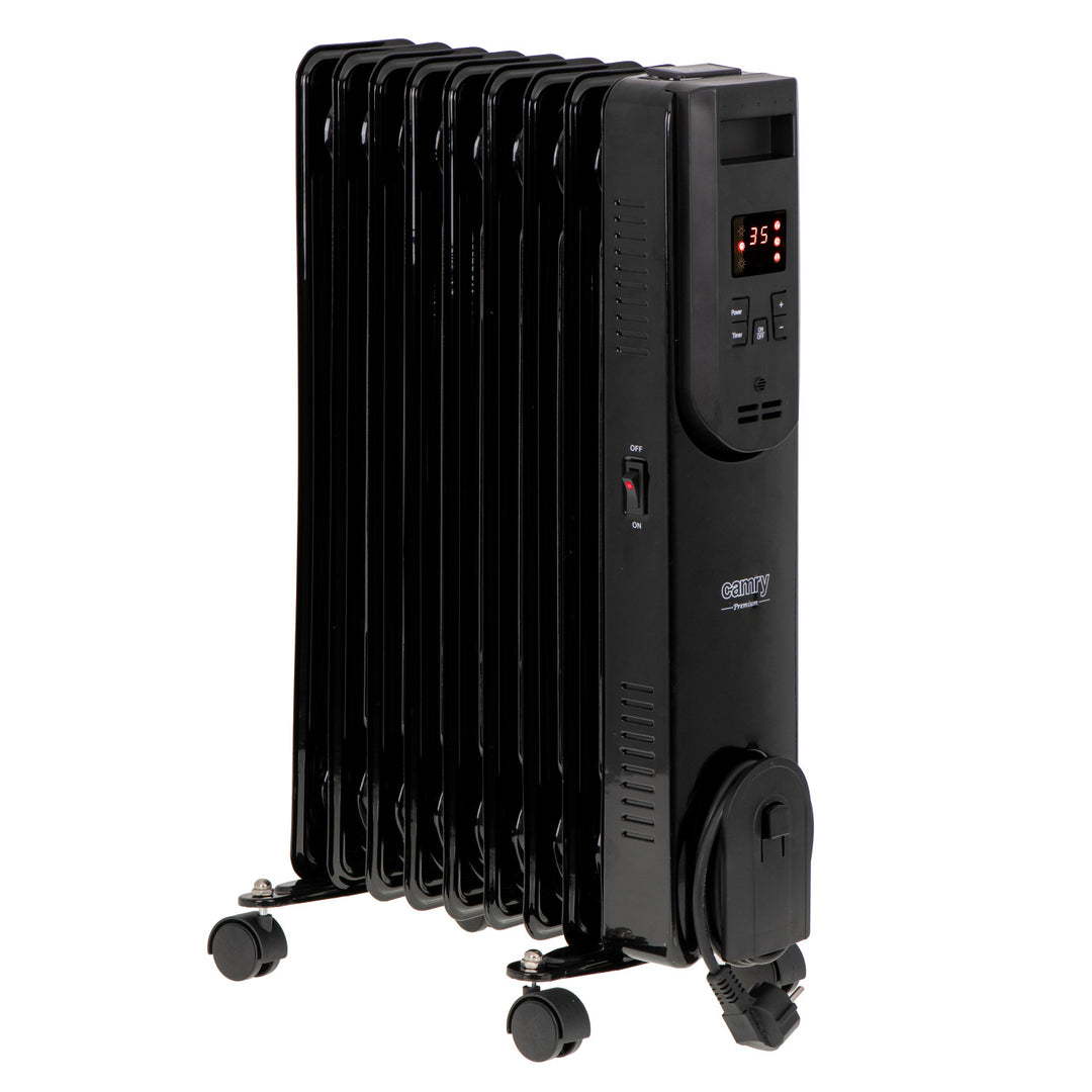 Маслен радиатор, 11 ребра, 2500 W, дистанционно управление, LED дисплей, термостат, Camry CR 7813