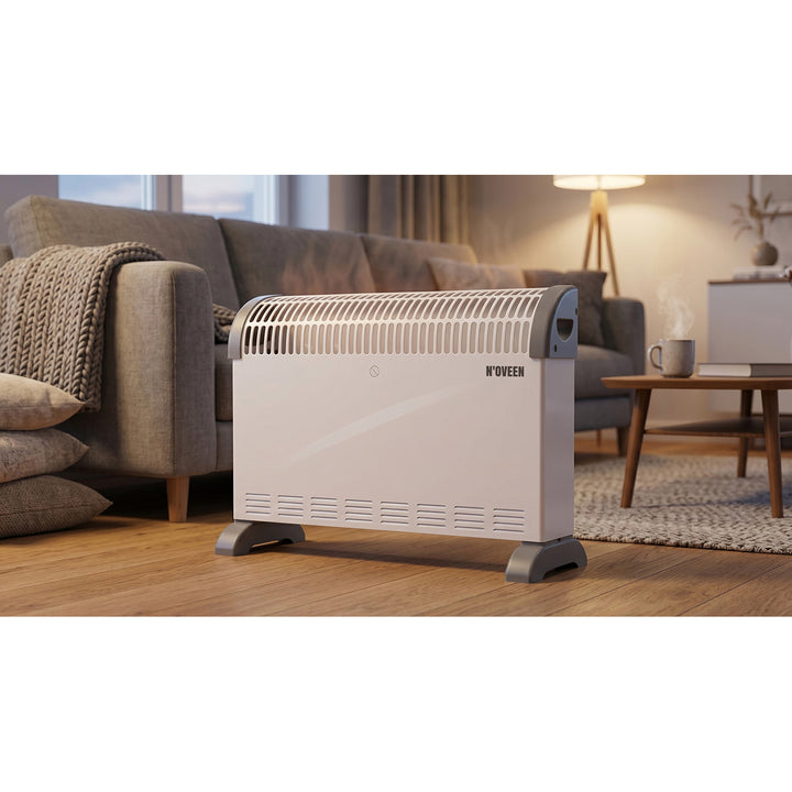Конвекционен електрически радиатор, 2000 W, с термостат, бял, Noveen