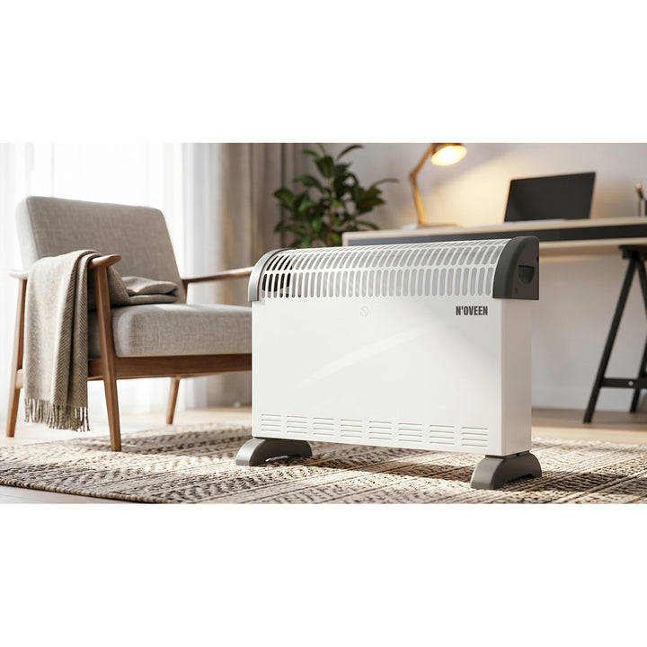 Конвекционен електрически радиатор, 2000 W, с термостат, бял, Noveen