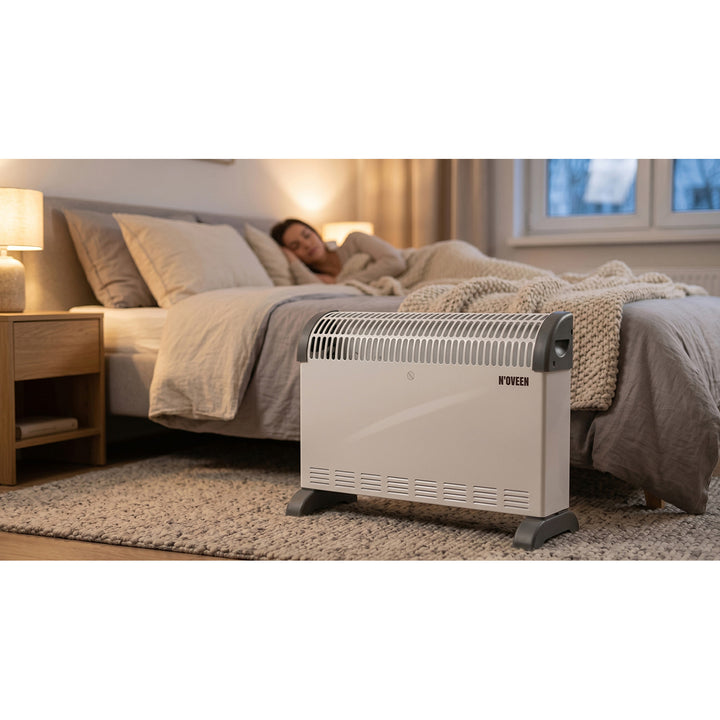 Конвекционен електрически радиатор, 2000 W, с термостат, бял, Noveen