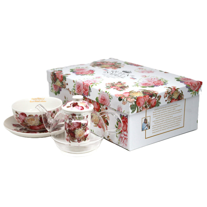 Комплект за чай „Рози“, чаша и чайник (tea for one) Queen Isabell