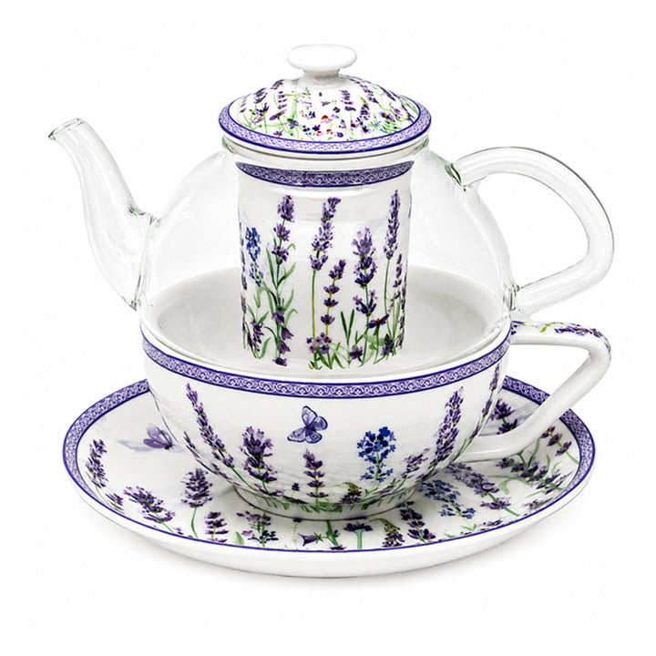 Комплект за чай „Лавандула“, чаша и чайник (tea for one) „Queen Isabell“