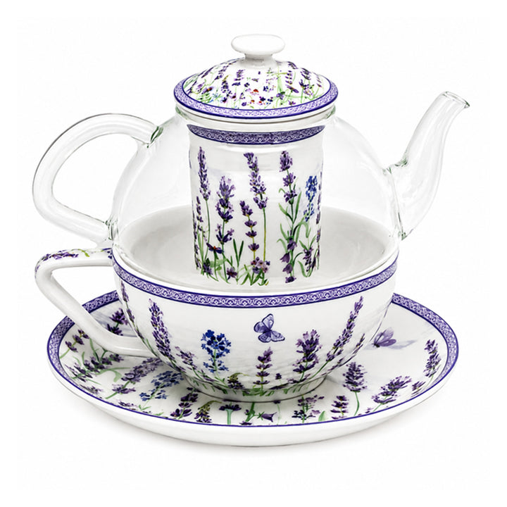 Комплект за чай „Лавандула“, чаша и чайник (tea for one) „Queen Isabell“