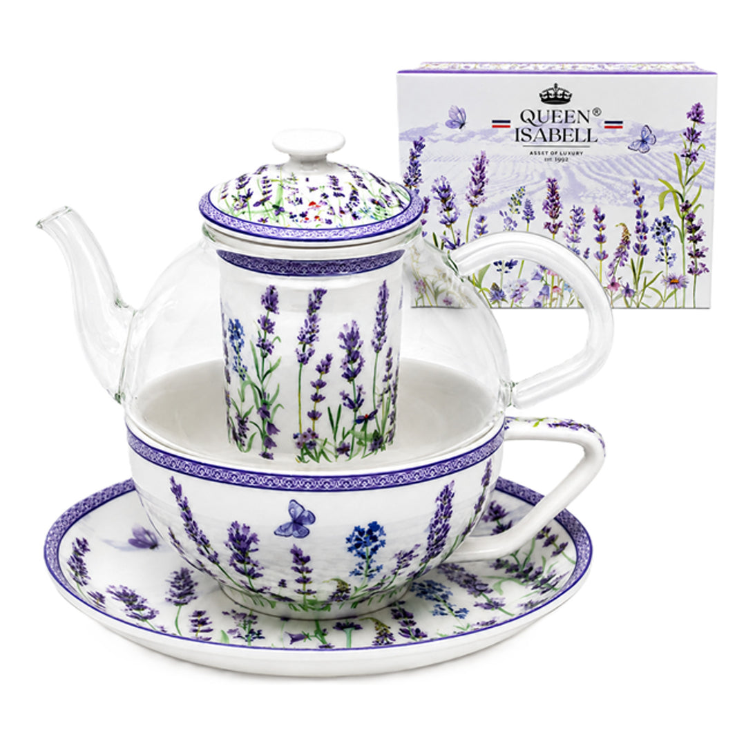 Комплект за чай „Лавандула“, чаша и чайник (tea for one) „Queen Isabell“
