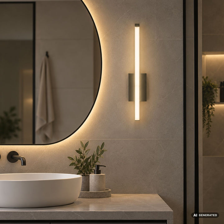 Стенна лампа за вътрешно осветление „Tilmann“, цвят „gunmetal“, LED 10 W, 550 lm, 4000 K, височина 36 см, IP44, сензорно управление, 75 000
