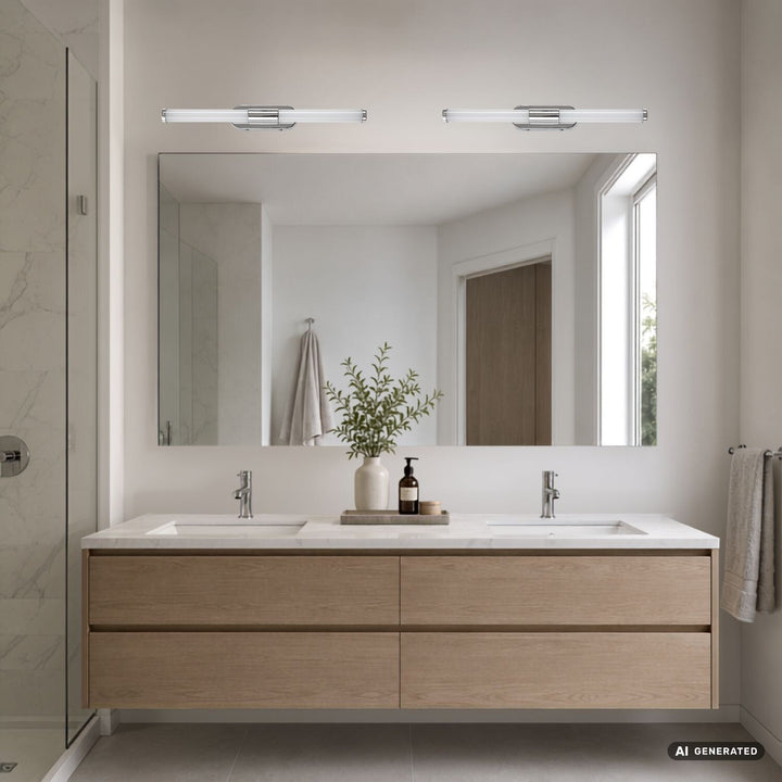 Стенна лампа за вътрешно осветление Tenebra, LED 6 W, 730 lm, 4000 K, дължина 40 см, IP44, хром, 75094