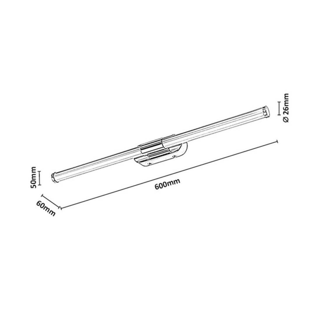 Стенна лампа за вътрешно осветление Tenebra, LED 8 W, 1000 lm, 4000 K, дължина 60 см, IP44, хром, 75095