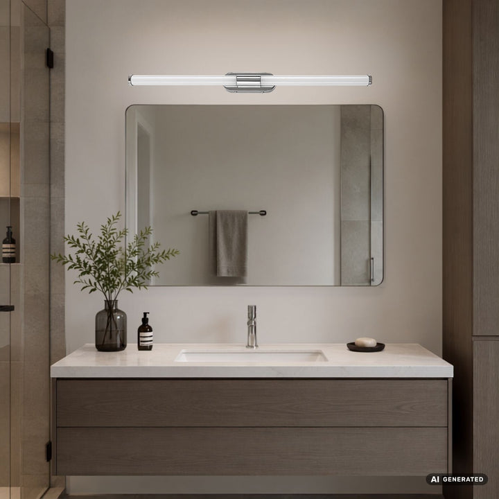 Стенна лампа за вътрешно осветление Tenebra, LED 8 W, 1000 lm, 4000 K, дължина 60 см, IP44, хром, 75095