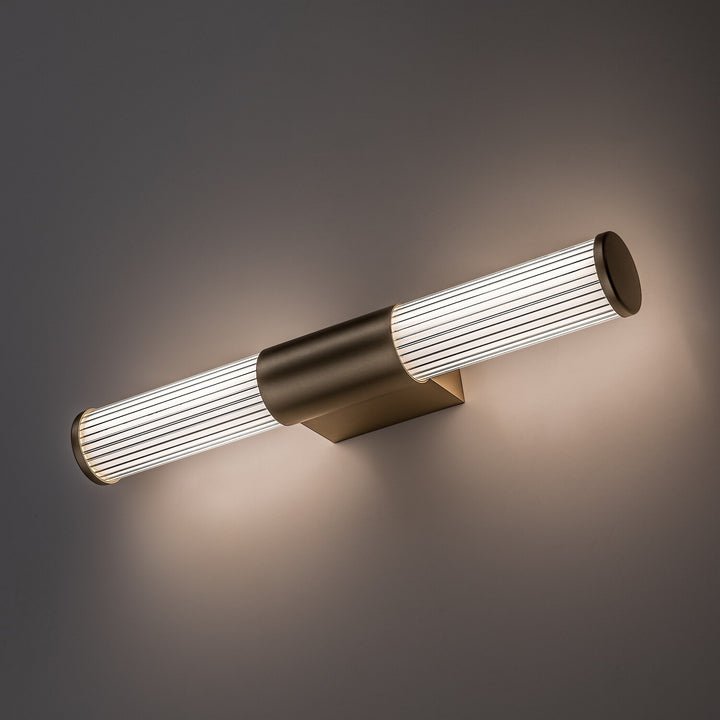 Стенна лампа за баня, Calyn, LED 8 W, 4000 K, 620 lm, дължина 40 см, златиста, IP44, 75104