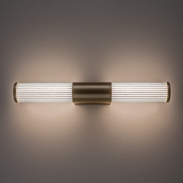 Стенна лампа за баня, Calyn, LED 8 W, 4000 K, 620 lm, дължина 40 см, златиста, IP44, 75104