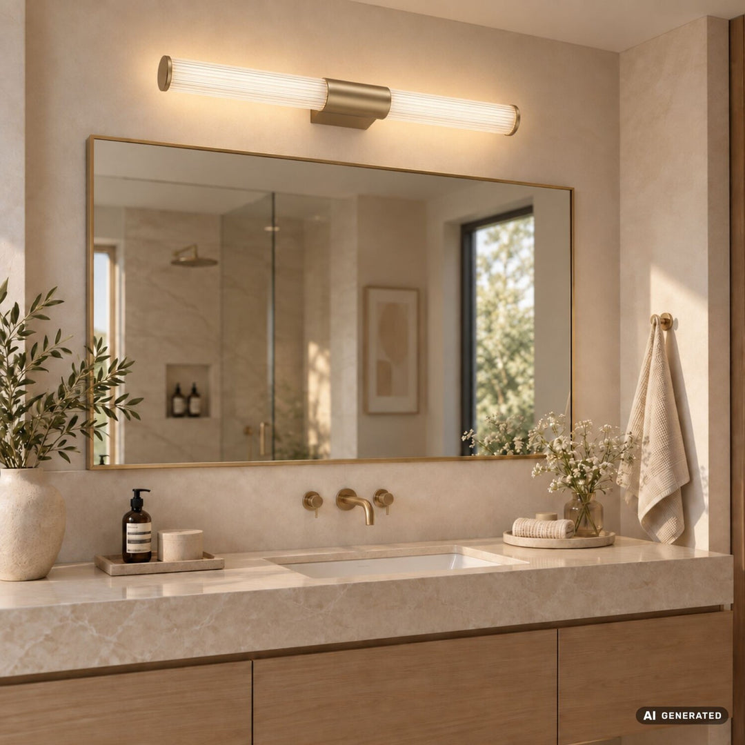 Стенна лампа за баня, Calyn, LED 15 W, 4000 K, 1450 lm, дължина 60 cm, златиста, IP44, 75105