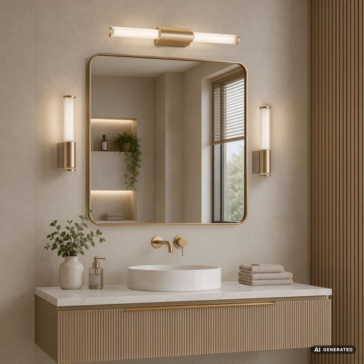 Стенна лампа за баня, Calyn, LED 15 W, 4000 K, 1450 lm, дължина 60 cm, златиста, IP44, 75105