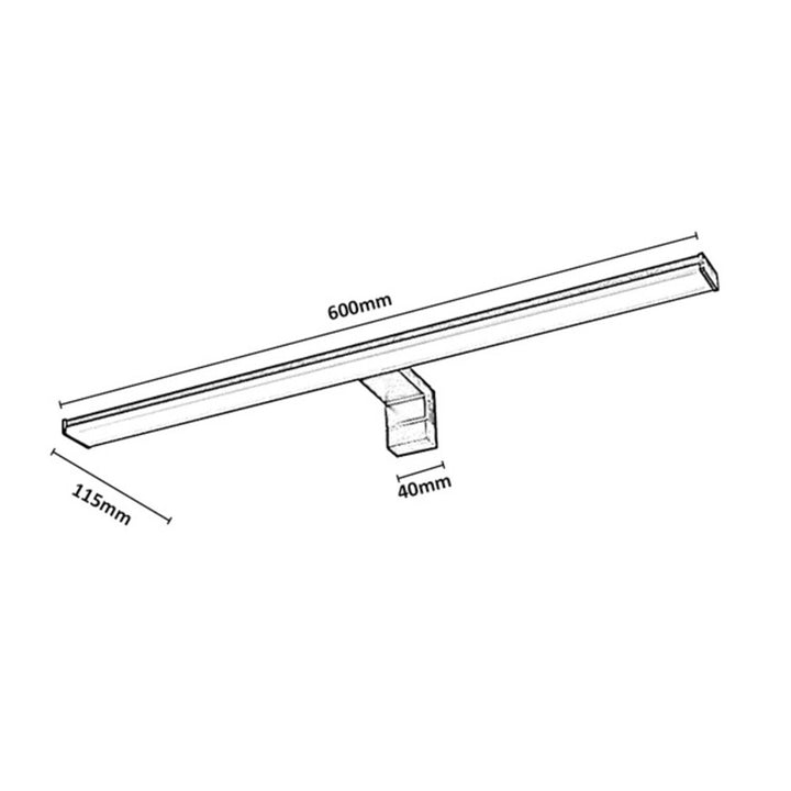 Стенна лампа за баня, Seyra, LED 12 W, 4000 K, 910 lm, дължина 60 cm, черна, IP44, 75113