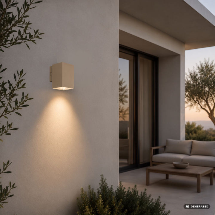 Външна стенна лампа, Urfa, LED 9 W, 900 lm, цвят 2700, 4000, 6500 K, В11,5 см, IP65, сиво-бежово, 77216