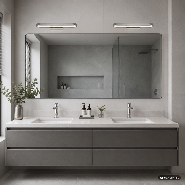 Стенна лампа за баня, Odran, LED 15 W, 1200 lm, 4000 K, дължина 40 см, цвят „gunmetal“, IP44, 75114